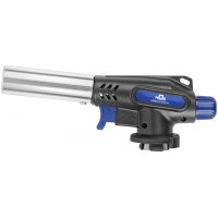 Горелка газовая на цанговый баллон, пласт.корпус, с пьезоподжигом, вращение 360°, сопло 22 мм (67662М)