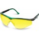 Защитные очки BASIC, открытого типа, жёлтые, стекло-моноблок с покрытием устойчивым к истиранию и запотеванию KRAFTOOL 110318