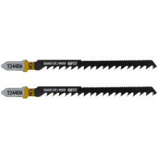 Полотна по дереву двусторонние, HCS, шлифованные под свободным углом зубья, 100/75 мм (T244DA), 2 шт. (40907)