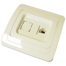 Розетка компьютерная, цвет слоновая кость, скрытая установка UNIVERSAL (84046)