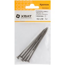 Саморезы черные по гипроку к металлу 4,2 х 90 (фасовка 5 шт) (22690-2)