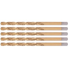 Сверла HSS по металлу, удлиненные, титановое покрытие 8,0х165 мм (5 шт.) (34280)