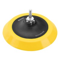 Тарелка опорная для дрели и УШМ с липучкой, 150 мм, мягкая, с адаптером c М14 на d8 Denzel (76249)