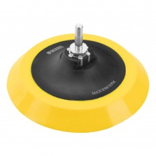 Тарелка опорная для дрели и УШМ с липучкой, 150 мм, мягкая, с адаптером c М14 на d8 Denzel (76249)