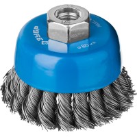 Щетка-крацовка чашечная для УШМ 80 мм, стальная проволока 0.5 мм ЗУБР Профессионал 35275-080_z02