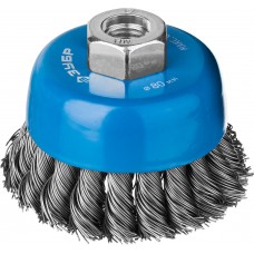 Щетка-крацовка чашечная для УШМ 80 мм, стальная проволока 0.5 мм ЗУБР Профессионал 35275-080_z02