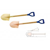 Лопата штыковая с черенком и ручкой, искробезопасный сплав BeCu 200A-1002, HORTZ