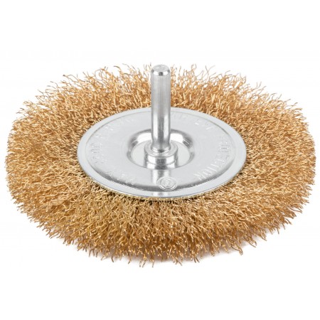 Щетка для дрели, тип Плоская, латун. витая проволока 0,3 мм, 100 мм, блистер, CUTOP Profi (82-917)