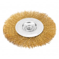 Щетка для УШМ, 125 мм, М14, плоская, латунированная витая проволока Matrix (74651)
