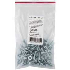Шурупы оцинкованные, универсальные 4 х 16 100 шт Фасовка (20316-0)