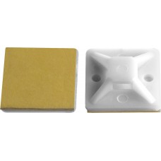 Площадка самоклеющаяся под хомут-стяжку 20 х 20 мм, нейлон, 100 шт, белая ЗУБР ПХС 30915-20