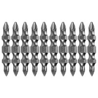 Бита двухсторонняя, PH2-PH1 х 45 мм, сталь S2, 10 шт. Denzel (11674)
