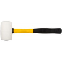 Киянка резиновая белая, фиберглассовая ручка 70 мм ( 680 гр )