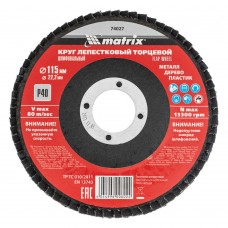 Круг лепестковый торцевой, P 40, 115 х 22.2 мм Matrix (74027)