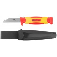 Нож изолированный 1000 В, нерж.сталь, 190 мм, лезвие 68 мм, прорезин.ручка (10607)