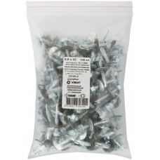 Шурупы кровельные оцинк. некрашеные, со сверлом М5,5 х 32 100шт. Фасовка (23105-0)