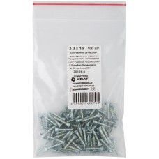 Шурупы оцинкованные, универсальные 3 х 16 100 шт Фасовка (20116-0)
