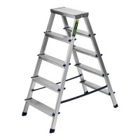 Стремянка двусторонняя 5 ступеней, алюминиевая, Сибртех (97925)