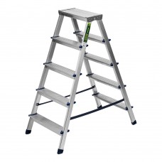 Стремянка двусторонняя 5 ступеней, алюминиевая, Сибртех (97925)