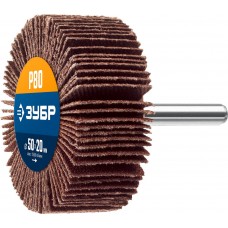 Круг шлифовальный лепестковый d 50 x 20 мм, P80, на шпильке d 6 мм ЗУБР Профессионал 36601-080_z01