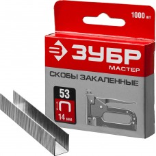 Скобы 14 мм, тип 53 (A/10/JT21), калибр 23GA, 1000 шт ЗУБР 31625-14