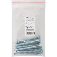 Болт сантехнический 8х70 мм DIN 571, 10 шт 31637-0