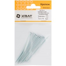 Саморезы для листовых пластин, остроконечные 4,2 х 76 (фасовка 6 шт) (22776-2)
