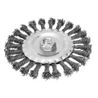 Щетка для УШМ 125 мм, М14, плоская, крученая проволока 0.8 мм Matrix (74644)