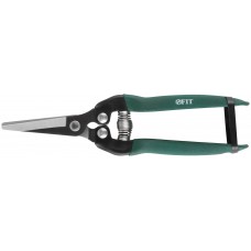Секатор цветочный, режущие кромки внахлест, ПВХ накладки на ручки 180 мм (77075)