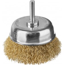 Щетка чашечная для дрели d 75 мм, витая латунированная стальная проволока 0.3 мм ЗУБР Профессионал 3525-075_z02