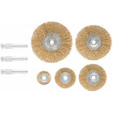 Корщетки со штифтом, набор 5 шт. (колеса 25 / 38 / 50 / 63 / 75 мм) (38570М)