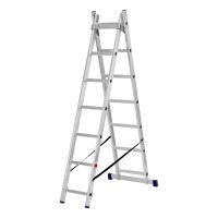 Лестница, 2 х 7 ступеней, алюминиевая, двухсекционная, Сибртех (97907)