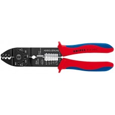 Пресс-клещи 0.5-6.0 мм? 3 гнезда неизолированные кабельные наконечники и штекеры длина 230 мм KN-9721215C