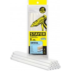 Стержни клеевые универсальные Cristal, 11 х 200 мм, 12 шт, прозрачные STAYER Professional 0682-12