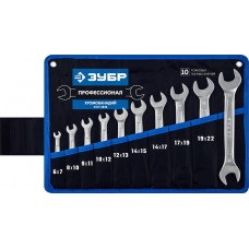 Набор рожковых гаечных ключей 10 шт, 6–24 мм ЗУБР Профессионал 27010-H10_z01