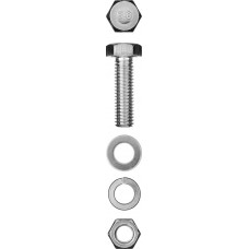 Болт с гайкой и шайбами M6 x 20 мм, цинк, 11 шт ЗУБР DIN 933 303436-06-020