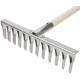 Грабли, витой зуб, нержавеющая сталь, 12 зубьев, с деревянным черенком (76983)