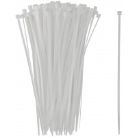 Хомуты нейлоновые для проводов, белые 100 шт., 3,6х200 мм (60369)