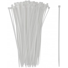 Хомуты нейлоновые для проводов, белые 100 шт., 3,6х200 мм (60369)