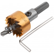 Коронка кольцевая по металлу, HSS сталь, титановое покрытие 25 мм (36864)