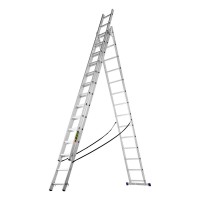 Лестница, 3 х 14 ступеней, алюминиевая, трехсекционная, Сибртех (97824)