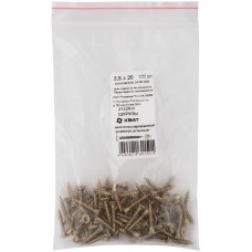 Шурупы желтопассированные, универсальные 3,5 х 20 100 шт Фасовка (21220-0)