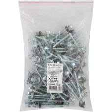 Шурупы кровельные некрашеные, со сверлом 4.8 х 65 100шт Фасовка (23465-0)