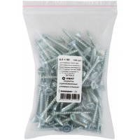 Шурупы оцинкованные, универсальные 6 х 50 100 шт Фасовка (20750-0)