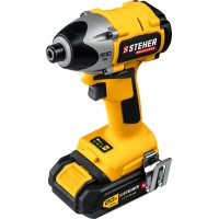 Винтоверт бесщеточный 20 В, 300 Н·м, 2 АКБ (2 А·ч), кейс V1 STEHER CSB-300-2