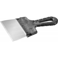 Шпатель фасадный нержавеющий 150 мм зуб 4?4 мм пластиковая ручка ЗУБР 10078-15-04