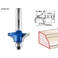 Фреза кромочная калевочная №1 28.6?12.2 мм радиус 8 мм ЗУБР Профессионал 28700-28.6