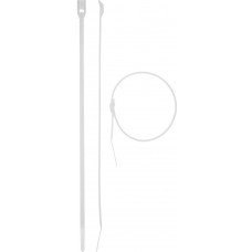 Кабельные стяжки с плоским замком 2.5 x 205 мм, нейлон РА66, 50 шт, белые КОБРА ЗУБР Профессионал 30930-25-205