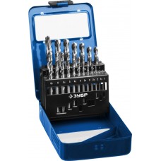 Набор сверл по металлу в мет. боксе 1-10 мм 19 шт сталь Р6М5 класс А ЗУБР ПРОФ-А Профессионал 29625-H19