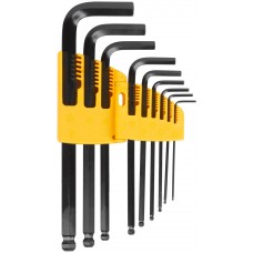 Ключи шестигранные HEX средние с шаром CrV 9 шт.( 1,5-10 мм )